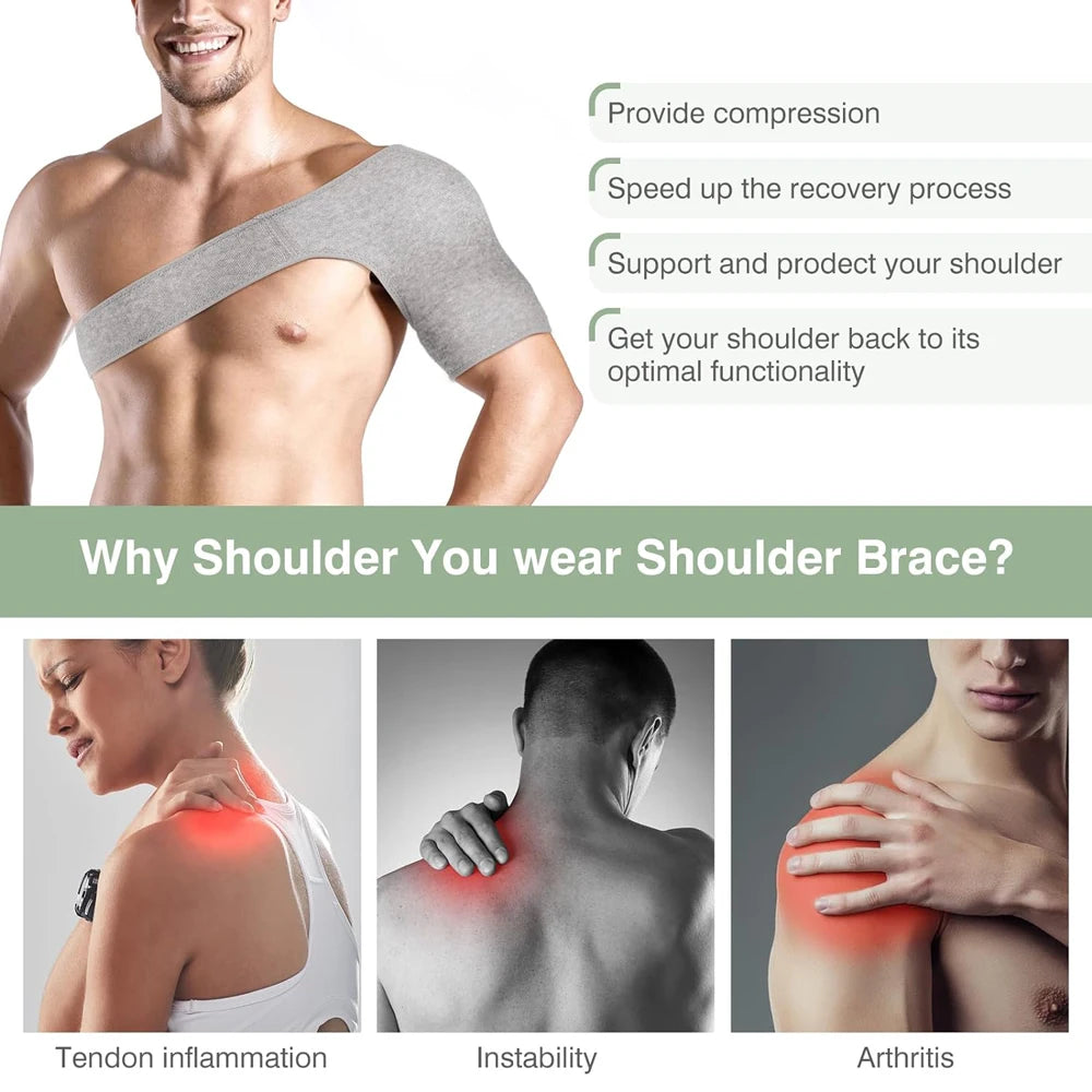 Compression Shoulder Brace, Shoulder Support Brace, AC Joint Rotator Cuff Brace, Adjustable Shoulder Strap Compression Sleeves