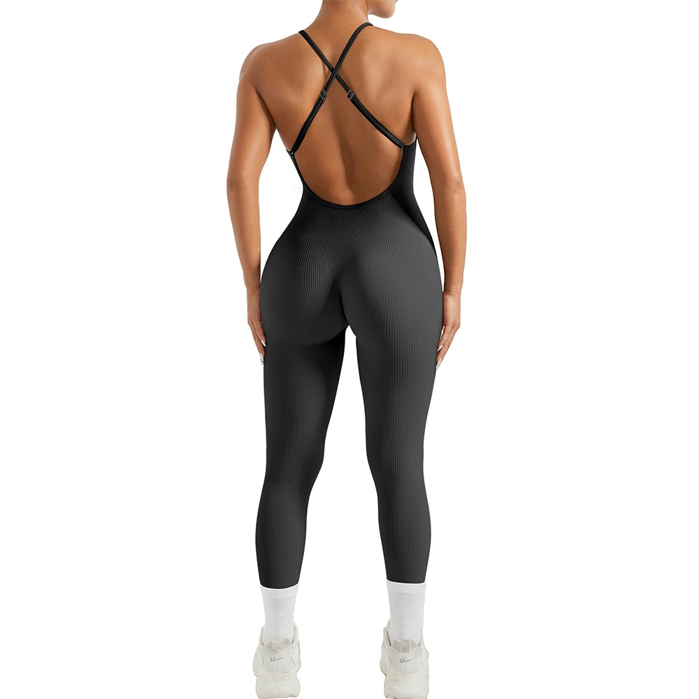 Bodysuit Women Jumpsuit Summer Romper Overalls Sportswear Fashion Streetwear Women Overalls One Piece Fitness Sports Bodysuits