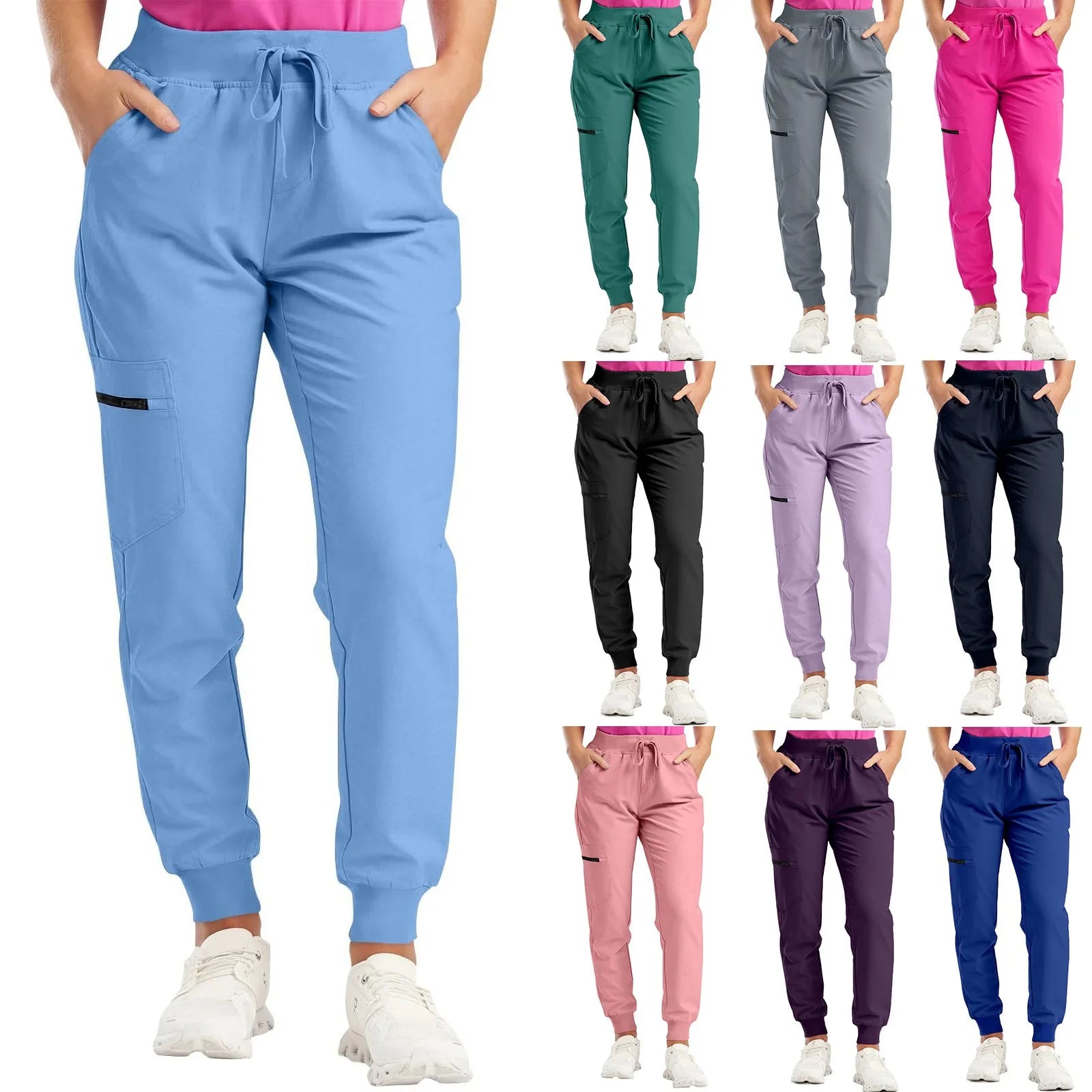 New Jogger Women Men Medical Scrub Work Bottoms Unisex Stretch Beauty Trousers Clinic Doctor Nurse Pants