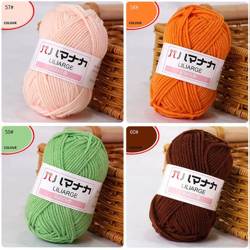 25G Baby Milk Sweet Soft Cotton Knitting Wool Yarn Thick Fiber Yarn Velvet Yarn Hand Knitting Wool Crochet Yarn for DIY Sweate