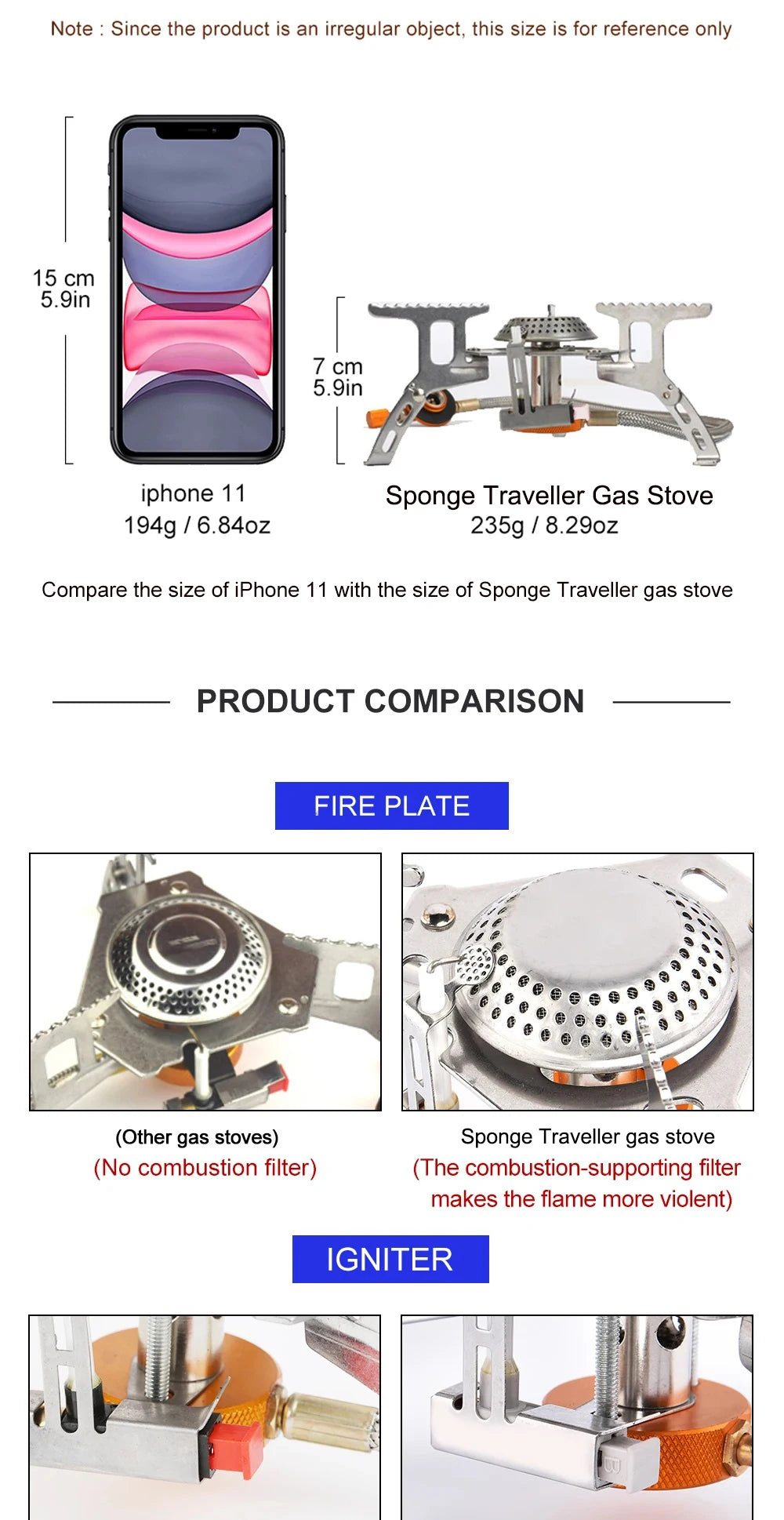 Camping Gas Stove Portable Folding Outdoor Backpacking Stove Tourist Equipment For Cooking Hiking Picnic 3500W