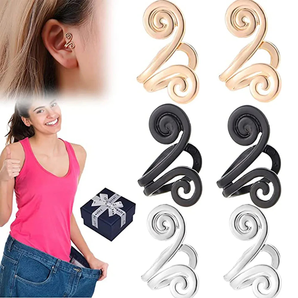 Acupressure Slimming Earrings for Women, Personalized Fashion Lymph Ear Clips Without Pierced Ear Studs, Gold Plated Minimalist