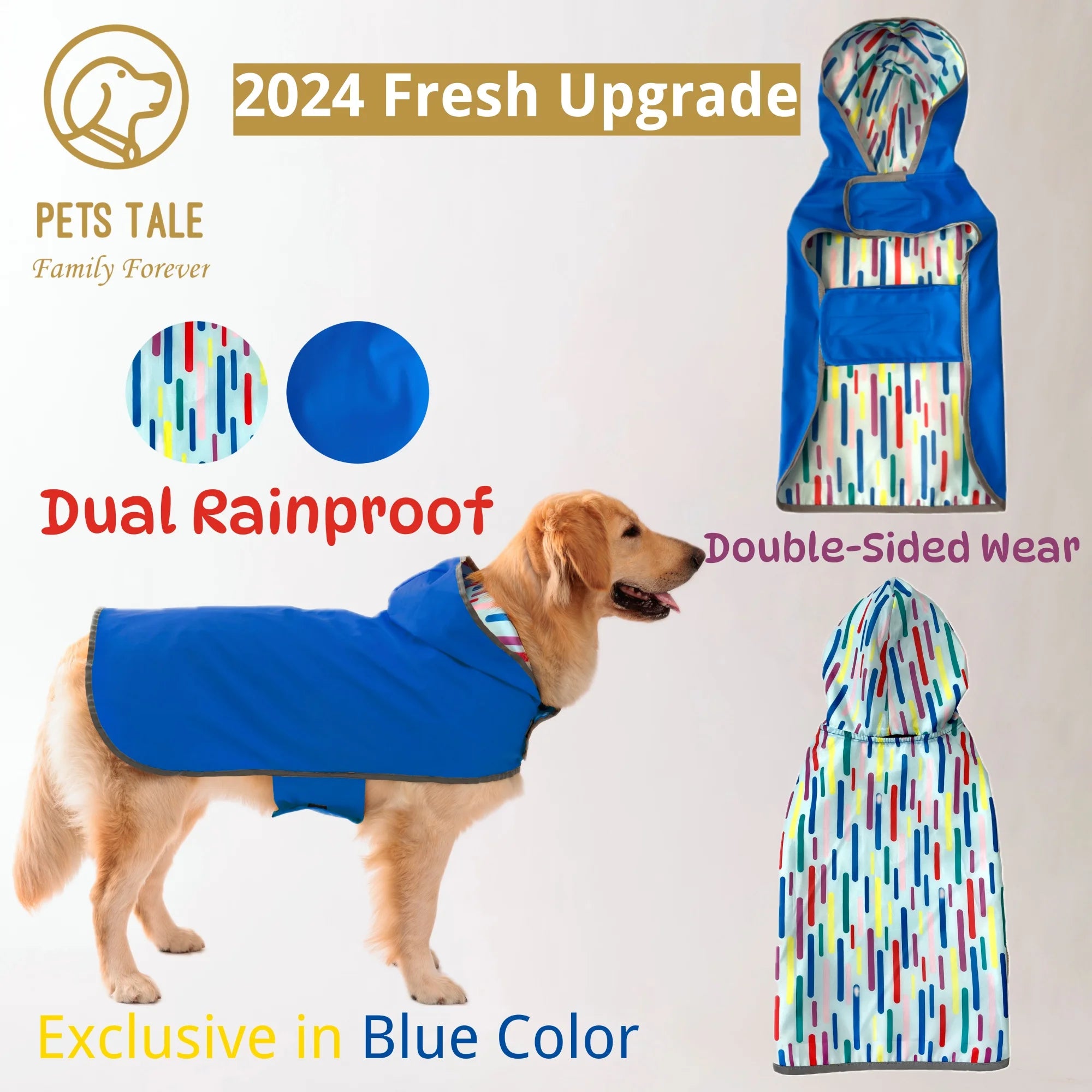 Keep Your Pup Dry & Stylish: Double-Layer Yellow Raincoat With Two-Way Wear!