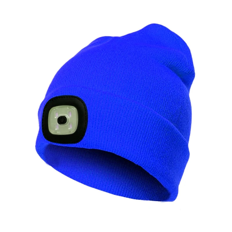 LED Luminous Knit Cap Winter Warm Hunting Camping Running Cap Gift Men's Women's Outdoor Fishing Hat