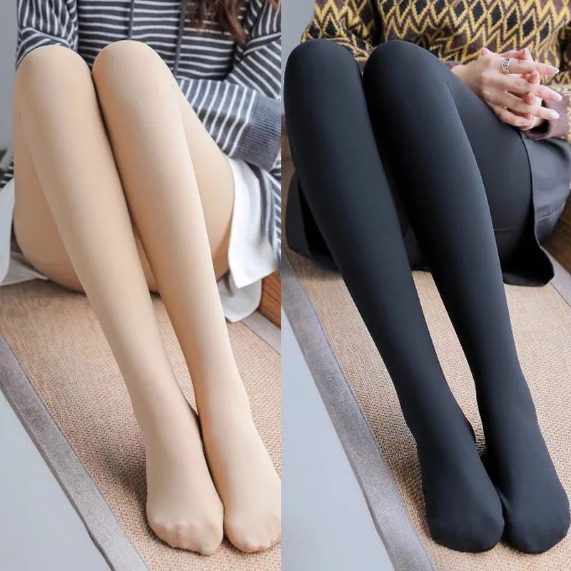 Winter Thermal Thicken Leggings Super Thick High Stretch Lambwool Stockings Fleece Lined Tights Sexy Fitness Woman Pants