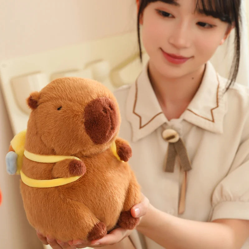 Lotus leaf Capybara Plush Toy Turtle Oyster Bee Bckpack Capibara Cosplay Unicorn Dinosaur Boba Bread Ring Decor Stuffed Animals