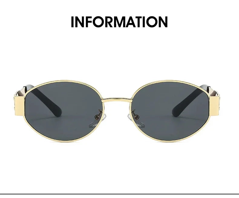 Luxury brand metal sunglasses for men and women unisex designer fashion sun glasses Oval unisex Stylish Eyewear shades UV400