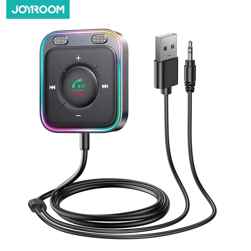 Joyroom Bluetooth 5.3 Wireless Receiver Car Adapter Enhanced Dual Mics ENC Noise Cancellation 3.5mm AUX Car Bluetooth Receiver