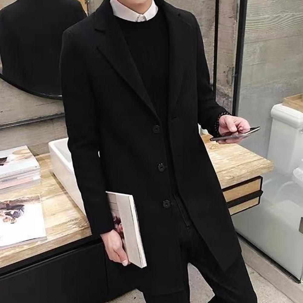 Men  Spring Trench Coat Korean Single-breasted Fashion Overcoat for Male Cardigan Long Windbreaker Streetwear Men Coat Outerwear