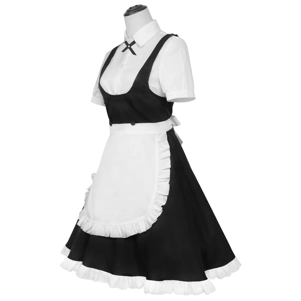 Anime CALL OF THE NIGHT Nanakusa Nazuna Cosplay Costume Unisex Cool Black White Maid Dress Wig Loli Maid Halloween Suit Adult