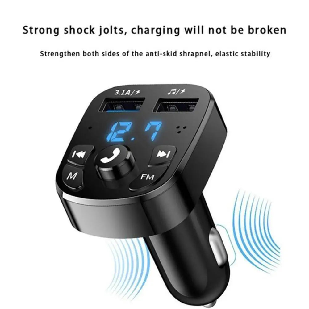 Car Bluetooth FM Transmitter 87.5-108 Mhz Audio Car Mp3 Player 5V Output USB Auto Car Fast Charge Electronic Accessories 12-24V