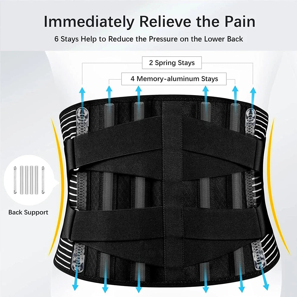 1Pcs Breathable Adjustable Lower Back Brace with Lumbar Pad, Back Support Belt for Women & Men,Lumbar Support Belt for Sciatica