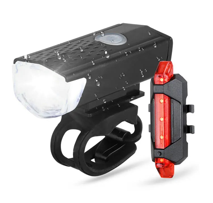 2218 Bike Light Set USB Rechargeable Front Light with Taillight Easy to Install 3 Modes Bicycle Accessories for the Bicycle