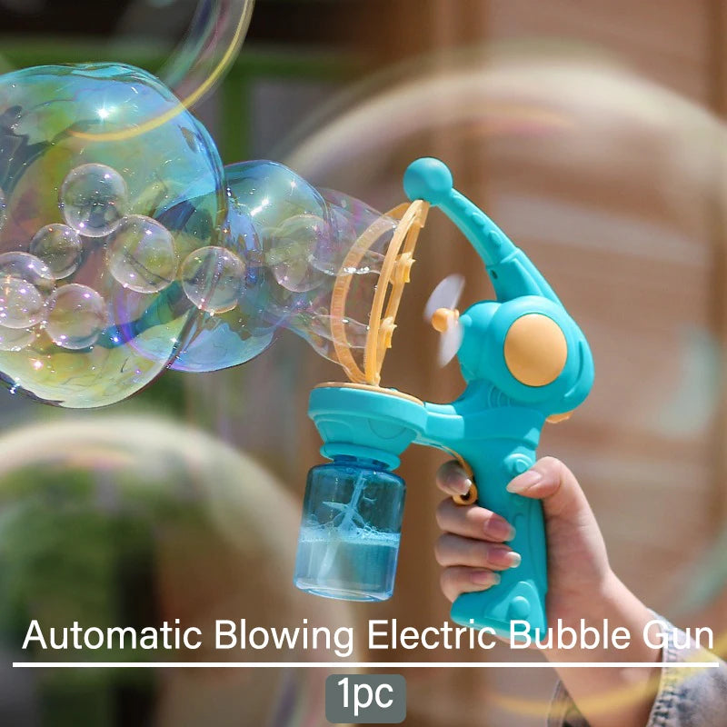 Fully Automatic Bubble Machine Rocket Electric Soap Bubble Gun Boys Girls Toys Children's Day Gift for Outdoor Party Playtime