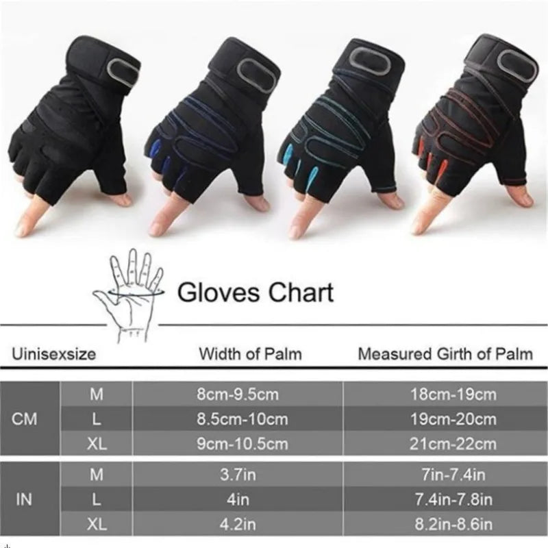 Gym Gloves for Men Women Fitness Weight Lifting Wristband Gloves Body Building Training Sports Exercise Cycling Glove Shockproof