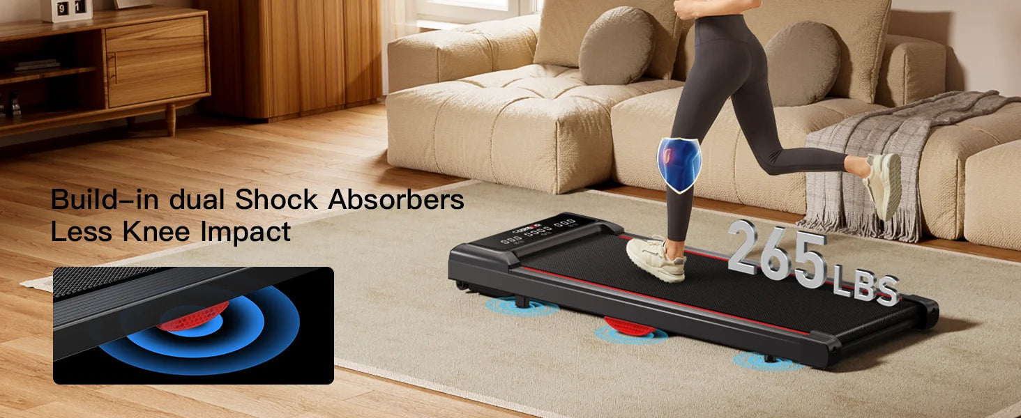 Full-Screen Display, Walking Pad for Home Small, 2.5 HP Quiet