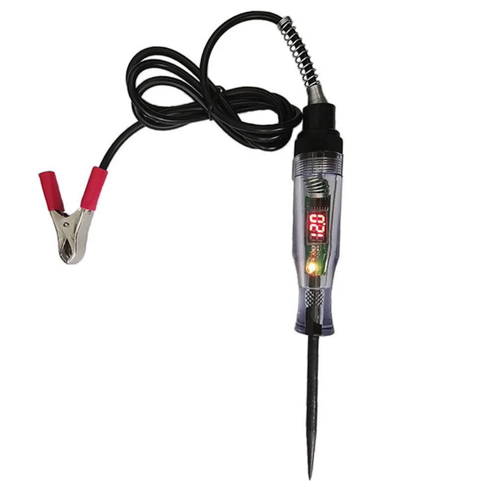 6V 12V 24V Auto Truck Voltage Circuit Tester DC Digital Display Long Probe Pen Light Bulb Automobile Diagnostic Tool Auto Repair