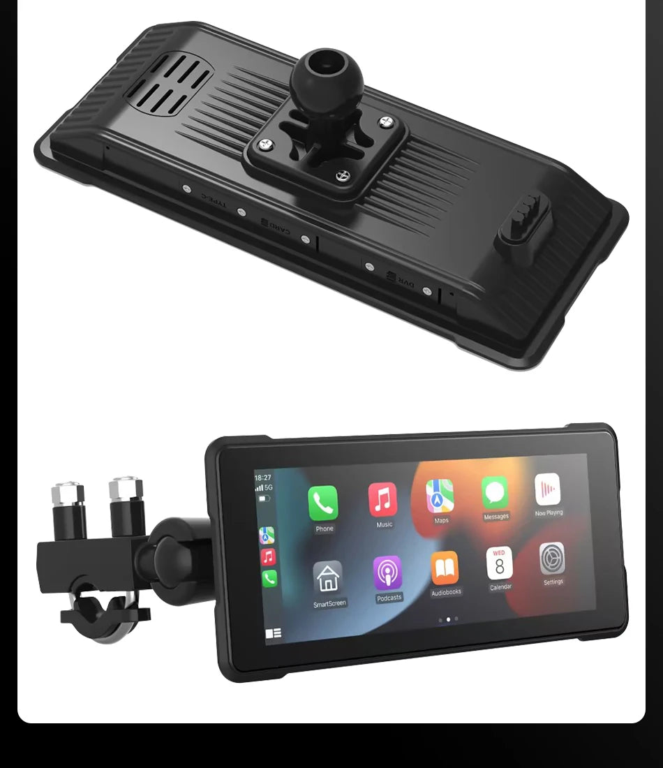 6.86 inch Motorcycle DVR Navigation CarPlay Camera Linux IP67 Waterproof Dual Bluetooth For Moto screen Wireless Android Auto