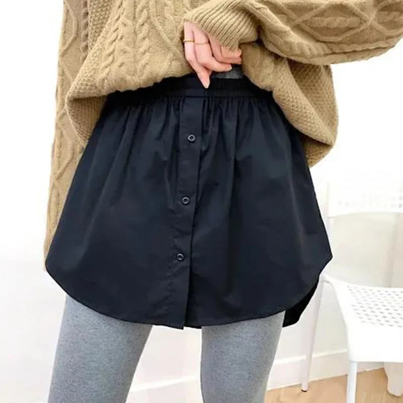 Detachable Underskirt Women Fake Shirt Irregular Skirt Tail Blouse Hem Cotton Extender Fake Hem Mini Skirt Fake Hem 6 Sizes