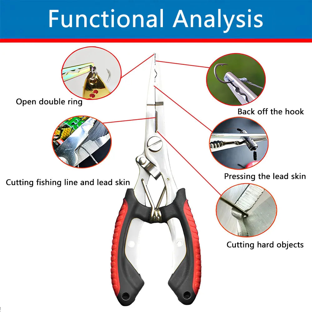 Fish Pliers Ergonomics Anti-slip High-strength Multifunctional Cut Fishing Line Fishing Tied Hooks Pliers Angling Equipment 