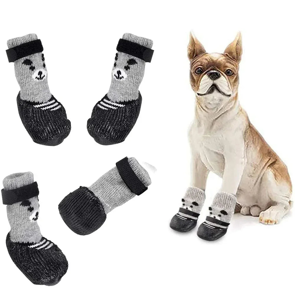 Anti-Slip Dog Socks Waterproof Shoes Socks for Dogs Socks Non-Slip Soles Adjustable Small Dog Paw Protector for Outdoor Indoor