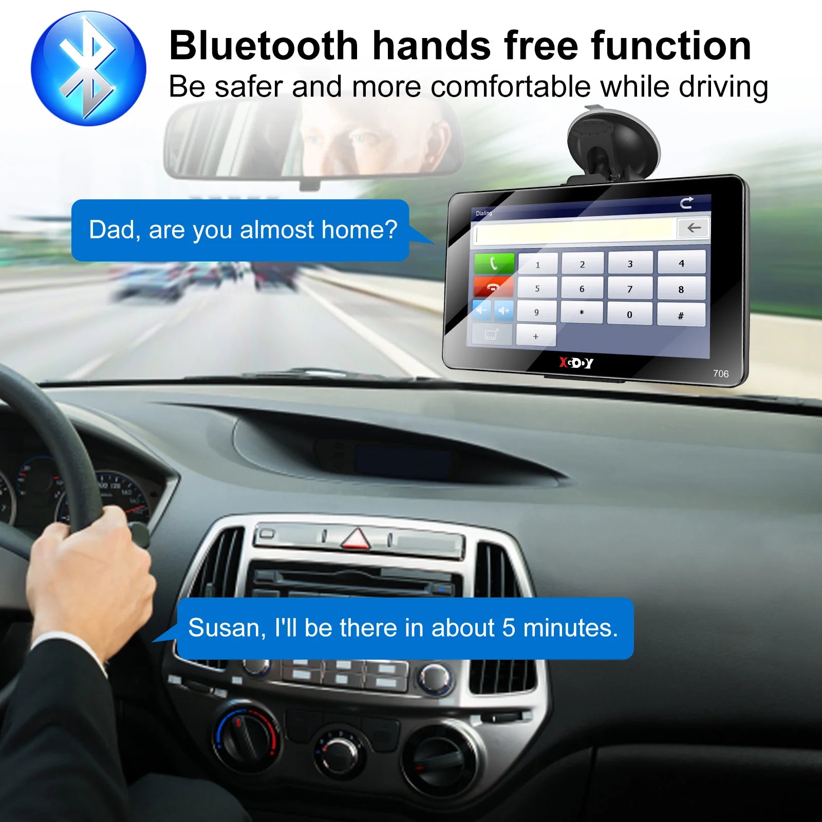 XGODY 706 Navigation Car GPS 7 Inch Truck Car 256M+8GB Capacitive Screen Navigator Camera Optional Upgrade Map Free