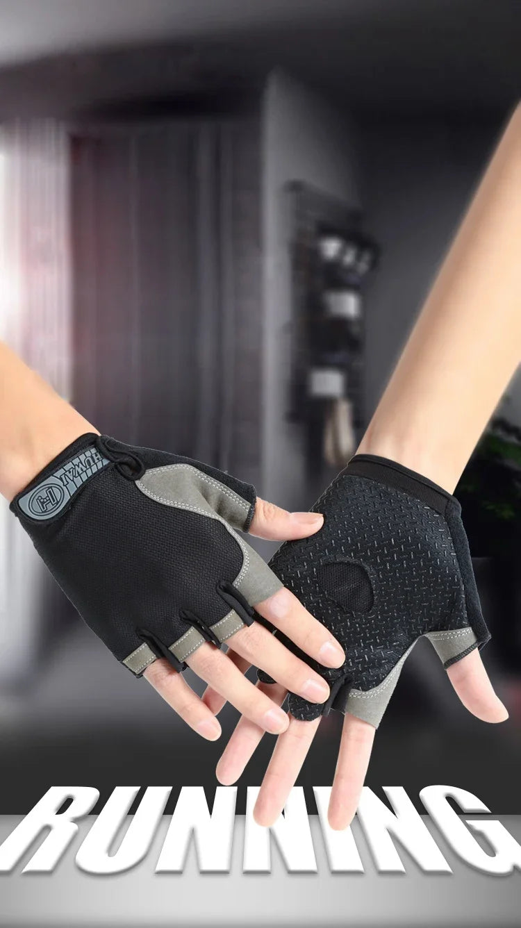 Half Finger Gloves Gym Fitness Anti-Slip Women Men Gel Pad Gloves Gym Cycling Fingerless Gloves Bicycle Accessories