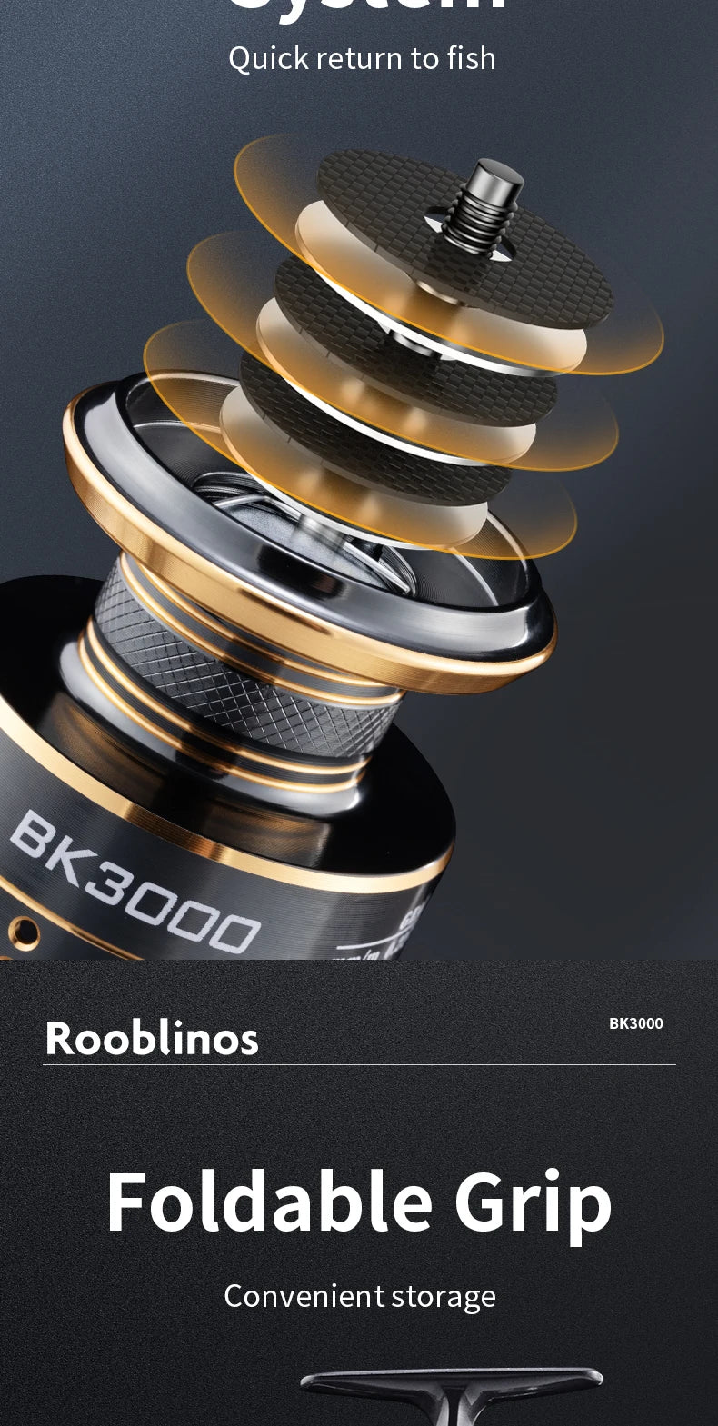 Rooblinos BK Spinning Fishing Reels For Saltwater Freshwater Metal Spool Left/Right Interchangeable Trout Carp Fishing Tackle