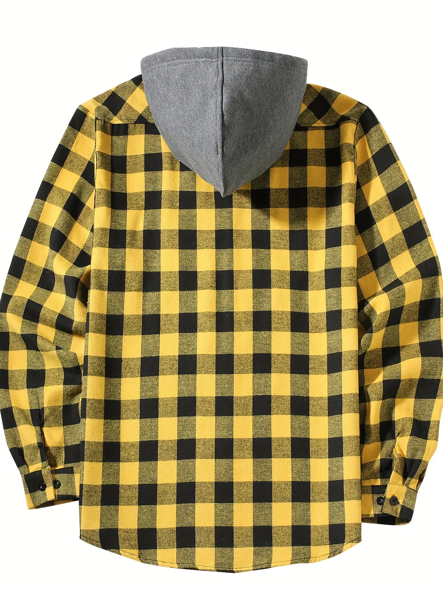 New Coat Spring and Autumn Men's Loose Plaid Hooded Shirt Large Size Fashion Casual Long sleeved Shirt Street StyleS-3XL