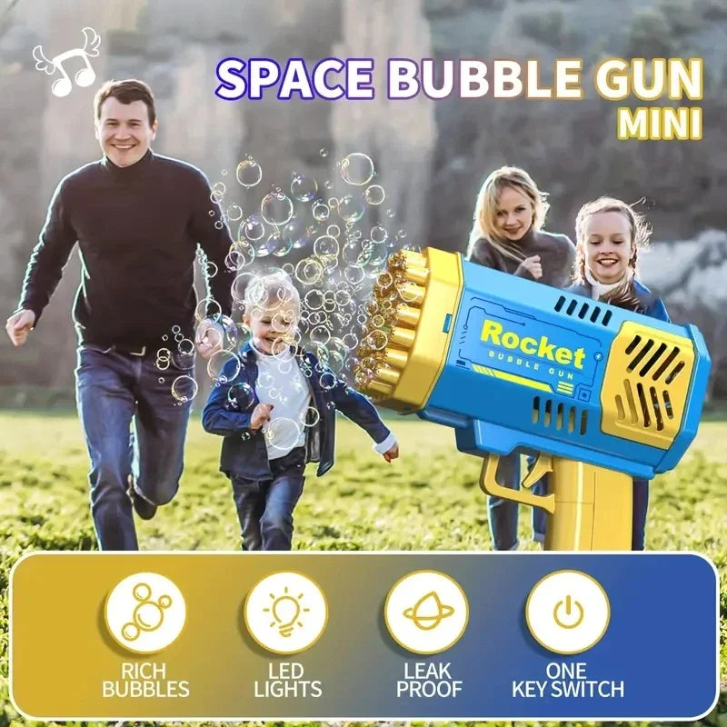 40 Hole Rocket Launcher Handheld Portable Electric Automatic Bubble Gun for Boys and Girls （Without Bubble Water）