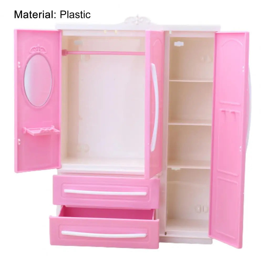 Family Wardrobe Play Doll Accessories Fashion Mini Accessories Wardrobe For Kids Creative Dream House Furniture Girl Gift Toys