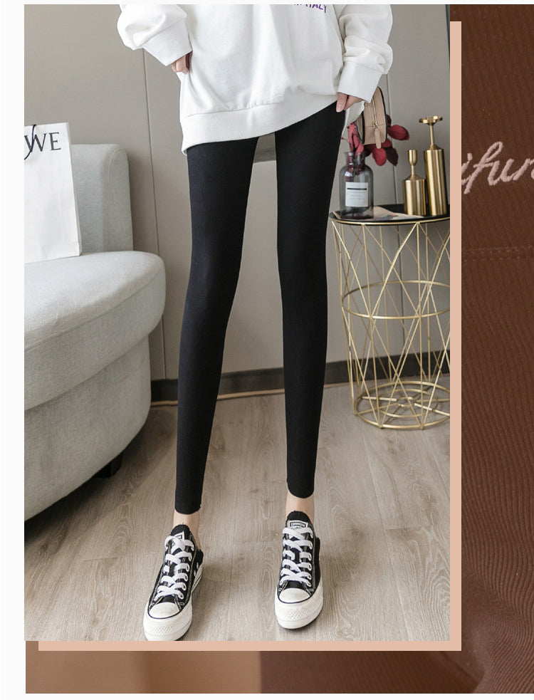 Winter Warm Thread Leggings Thicken Lambwool Leggings Women High Waist Butt Lift Skinny Elastic Tights Casual Plush Up Pants