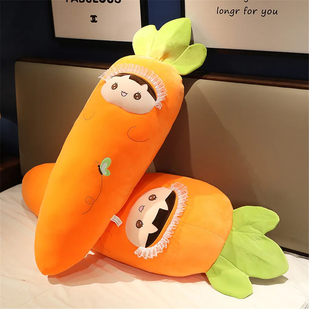 45-110cm Cartoon Plant Smile Carrot Plush toy Cute Simulation Vegetable Carrot Pillow Dolls Stuffed Soft Toys for Children Gift