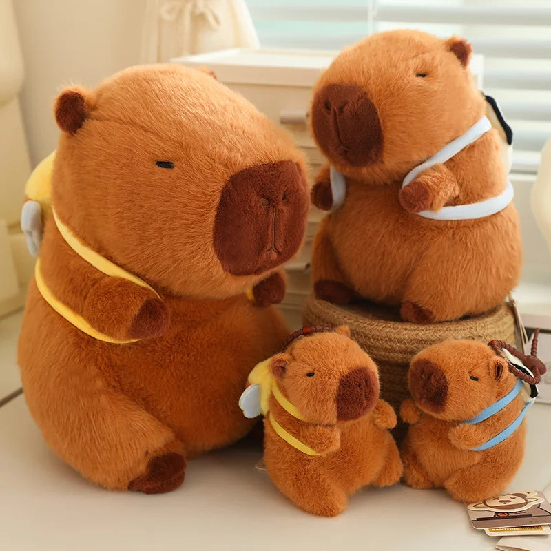 Lotus leaf Capybara Plush Toy Turtle Oyster Bee Bckpack Capibara Cosplay Unicorn Dinosaur Boba Bread Ring Decor Stuffed Animals