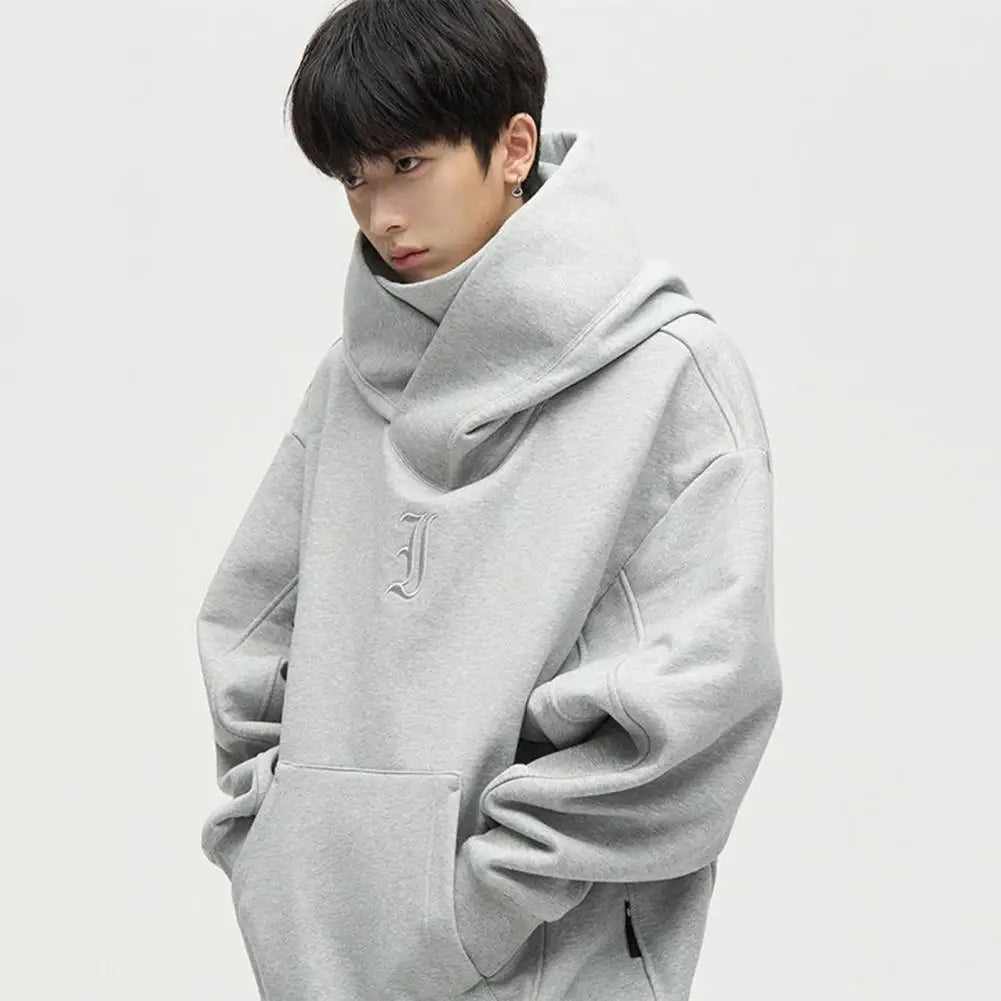 Autumn Ninja Turtleneck Hoodies For Men Letter Embroidered Hip Hop Fashion Sweatshirts Vintage Fleece Hoody Sweatshirt