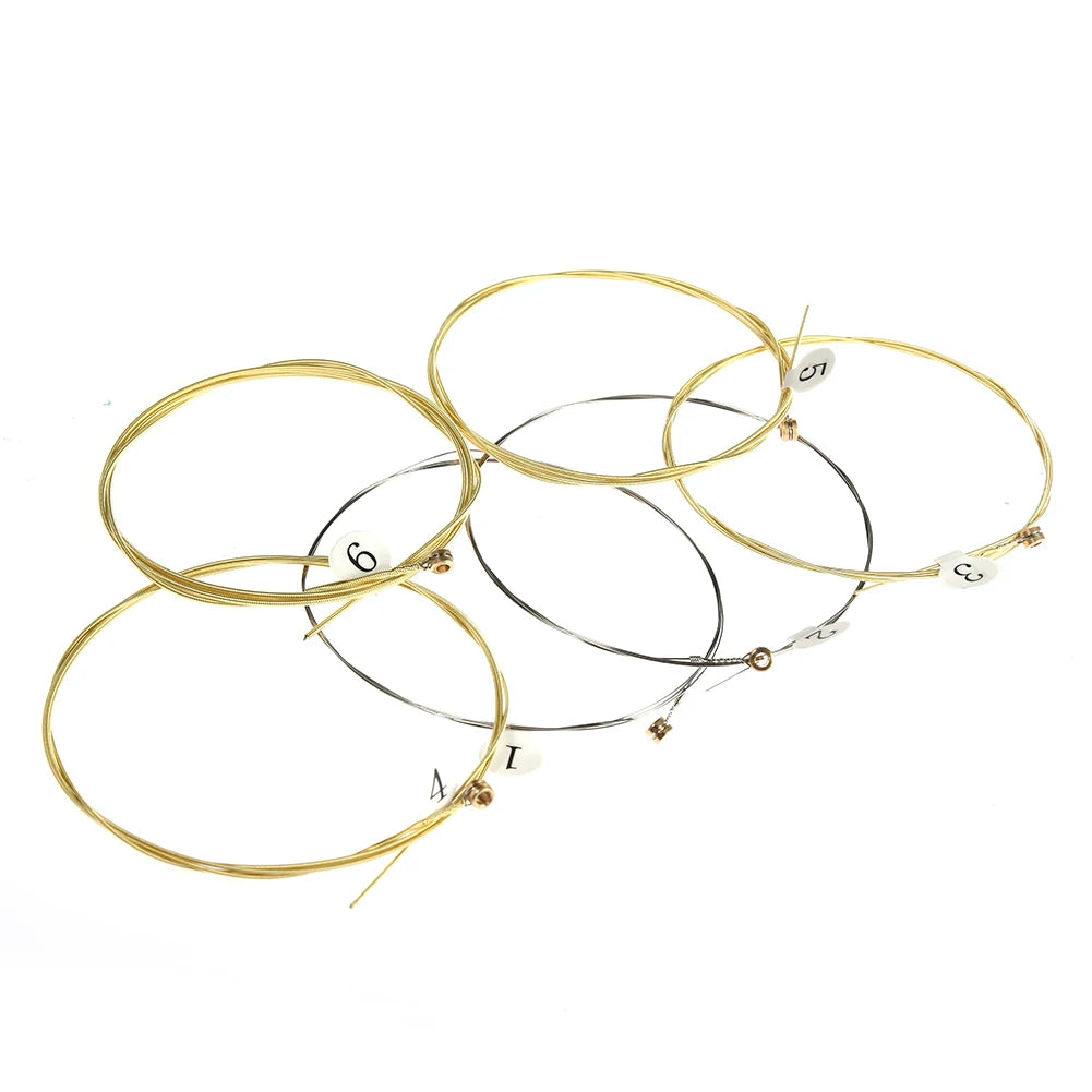 6pcs/set Universal Acoustic Guitar String Brass Hexagonal Steel Core Strings For Musical Instruments Guitars Strings Guitar Part