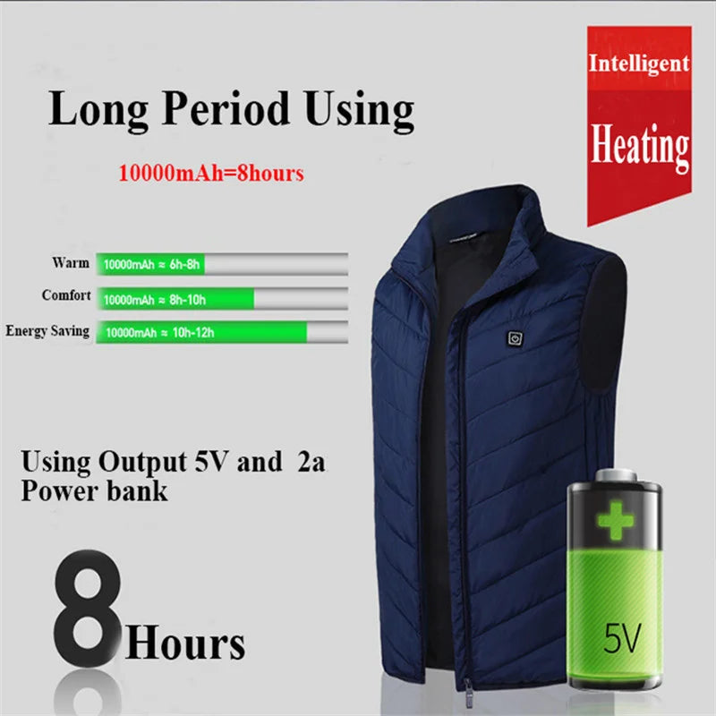 17/13/9 Areas Usb Heated Jacket Men Women Electric Heated Vest Heating Vest Heated Bodywarmer Usb Inner Heat Vest Veste