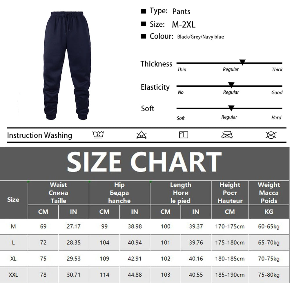 Mens Jogging Pants Sports Pants Fitness Running Trousers Solid Color Sweatpants Easy to Match Home Pants