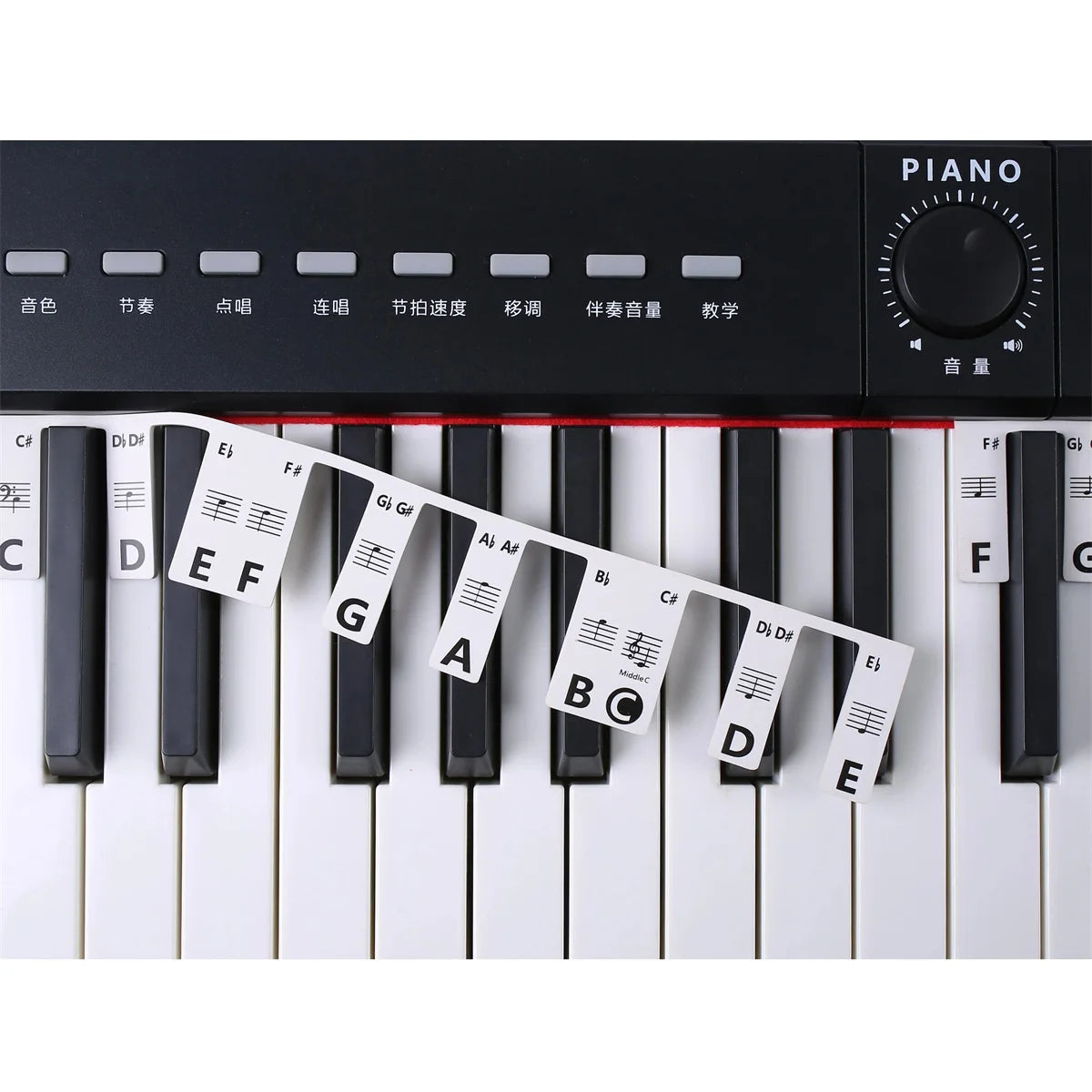 Miwayer Piano Keyboard Stickers for 88/61 Key,Removable Piano Keyboard Note Labels for Learning Piano Notes Guide for Beginner