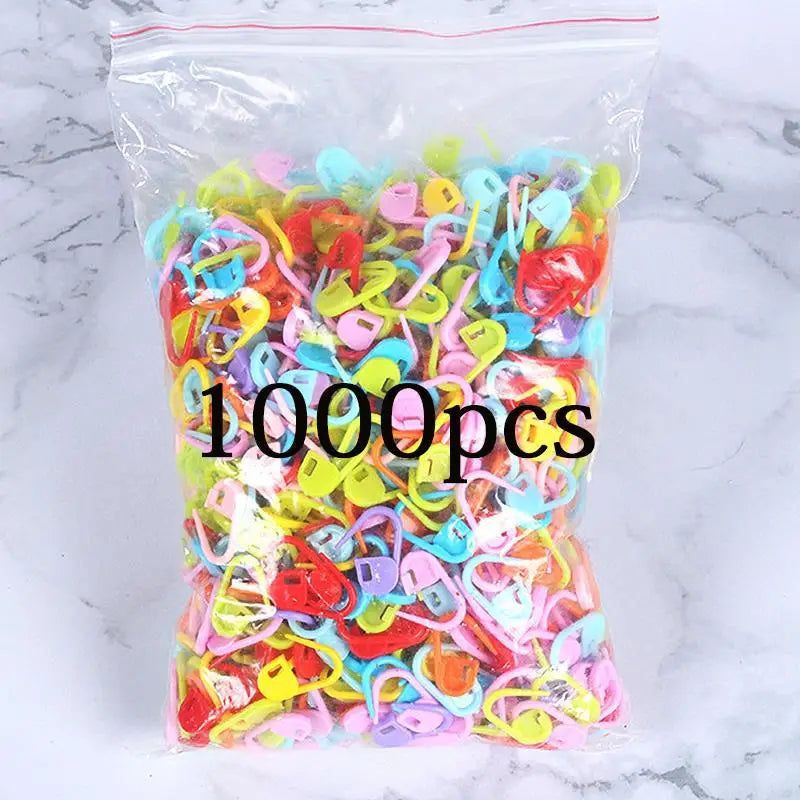 100-1000pcs Mix Color Plastic Resin Small Clip Locking Stitch Markers Crochet Latch Knitting Tools Needle Clip Hook Sewing Tool