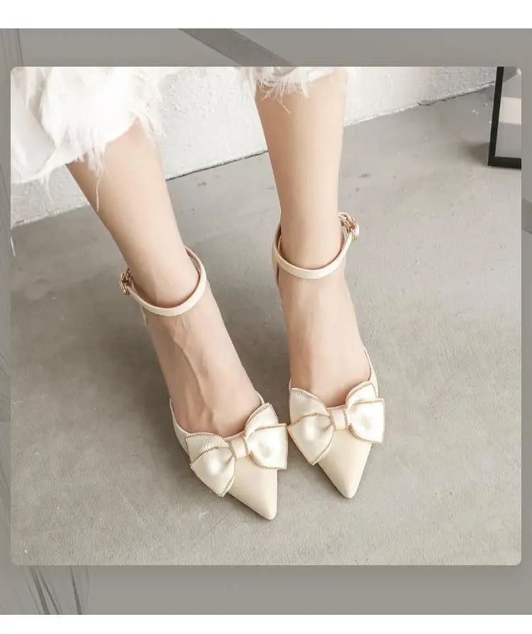 Medium Heel Heels Women's Shoes Trend Pointed Toe Butterfly Stilettos Elegant Dress Weddings Bridal Party White Designer