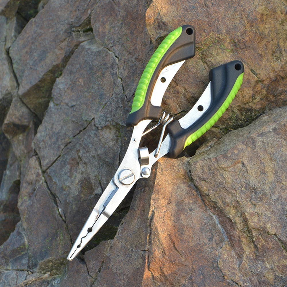 Fish Pliers Ergonomics Anti-slip High-strength Multifunctional Cut Fishing Line Fishing Tied Hooks Pliers Angling Equipment 