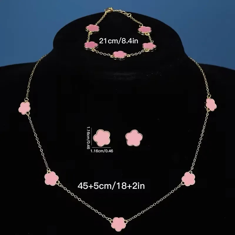 New Inlaid zircon Pearl Necklace Ring Earrings Three-piece Set for Women Stylish Daily Accessories Party Jewelry Birthday Gifts