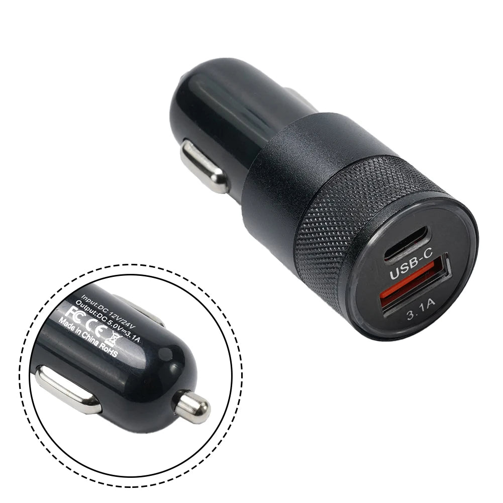 65W Quick Charge 3.0 Car Charger Cigarette Lighter Adapter USB Type C Fast Chargin Socket Power Outlet Interior Replacement Part