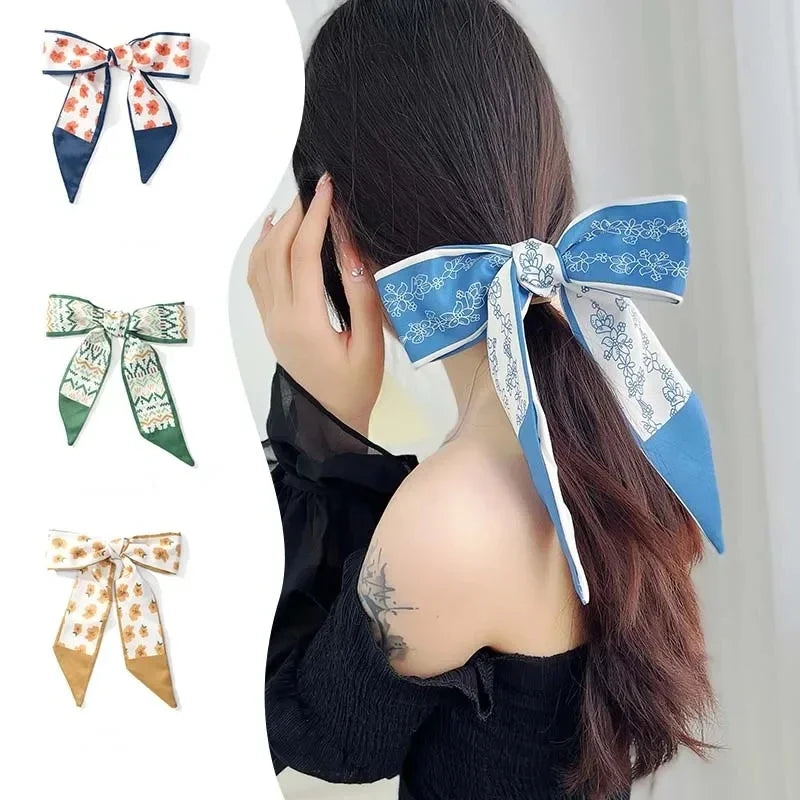 4pcs/set Series Silk Satin Scarf Women Cloth Hair Bands Headdress Accessories Lady Scarves Ribbon Neck Ties for Bag Handle