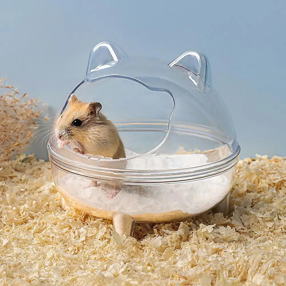 Hamster Sand Bathtub Splash-proof Detachable Fully Transparent Golden Bear Small Pet Transparent Bathroom Chinchilla Bathroom