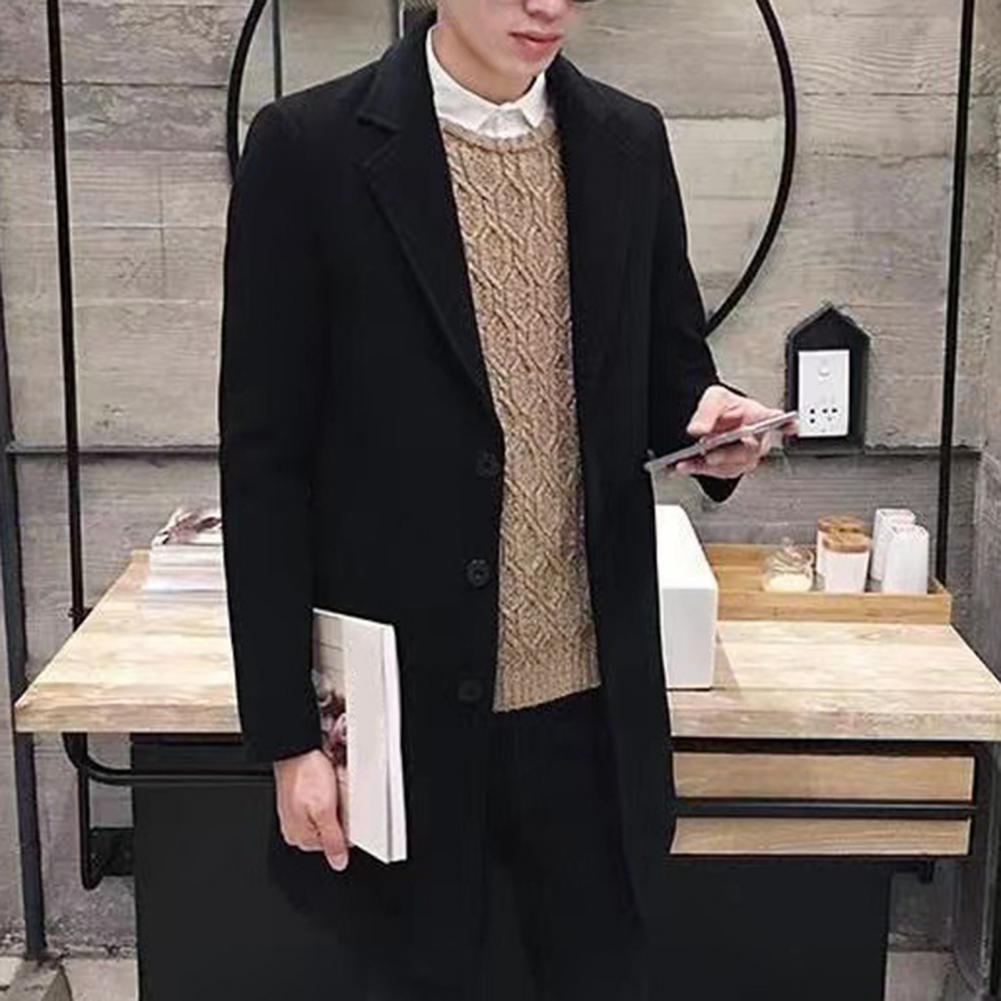 Men  Spring Trench Coat Korean Single-breasted Fashion Overcoat for Male Cardigan Long Windbreaker Streetwear Men Coat Outerwear