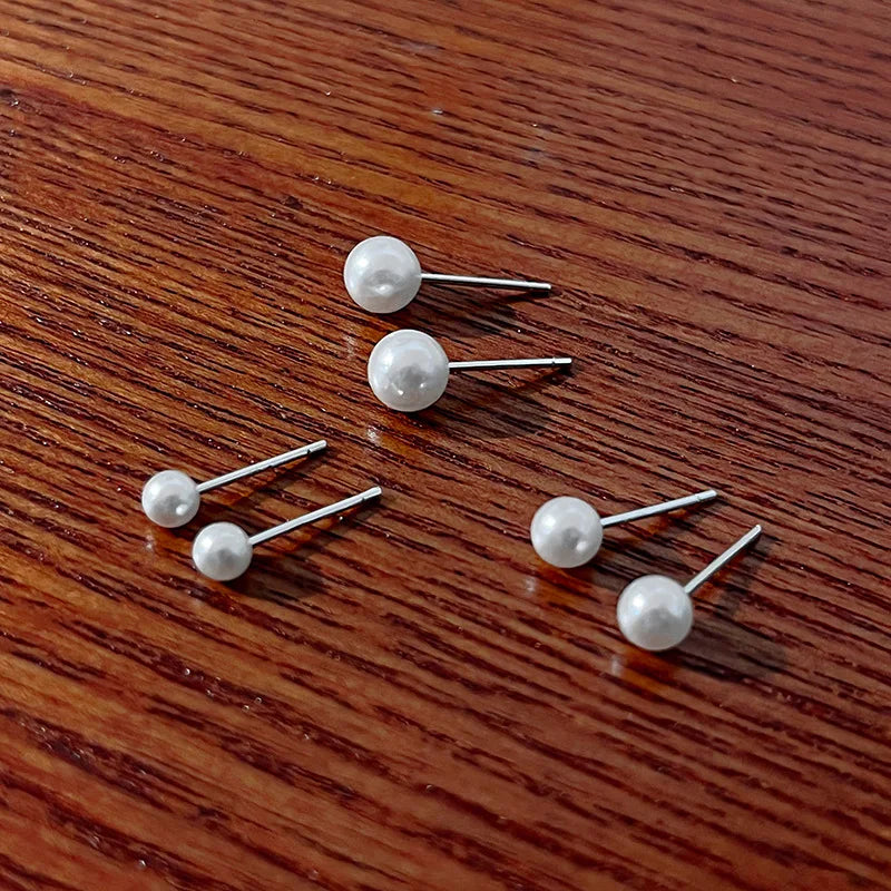 New S925 Silver Needle Stud Earrings Set for Women Girls Simple Cute Exquisite Mini Earrings Jewelry Gift Wholesale Direct Sales