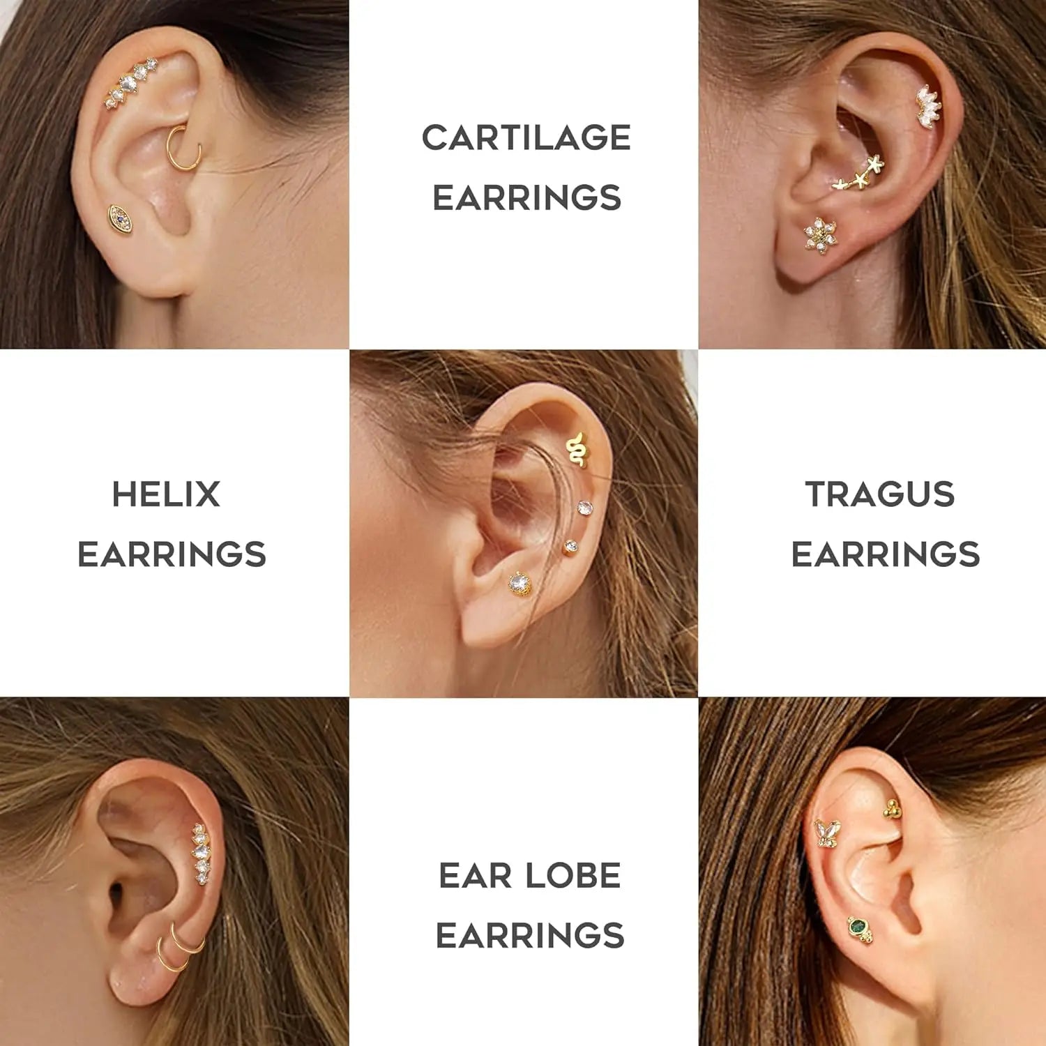 FASACCO 1Pc 16G Helix Earrings for Women Surgical Steel Tragus Helix Piercing CZ Ear Piercing Studs Cartilage Earrings Piercing