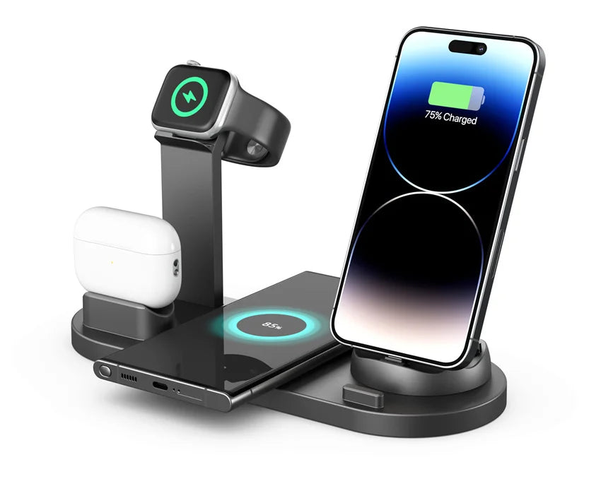 30W 7 in 1 Wireless Charger Stand Pad For iPhone 14 13 12 Pro Max Apple Watch Airpods Pro iWatch 8 7 Fast Charging Dock Station